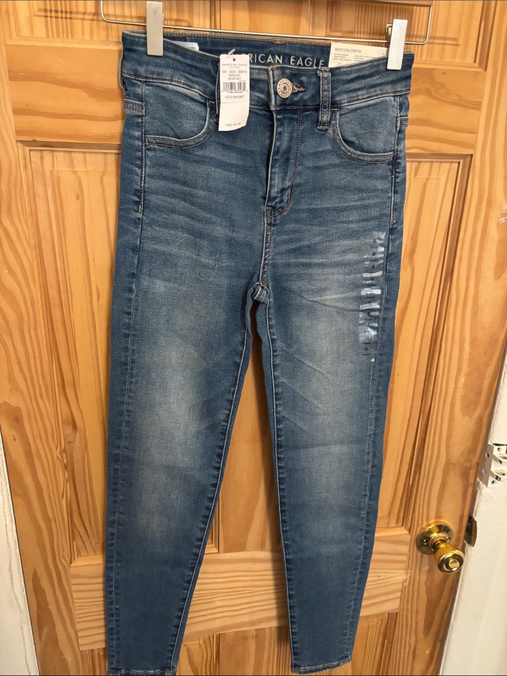 American Eagle Outfitters Medium Blue High-Rise Skinny Jeggings